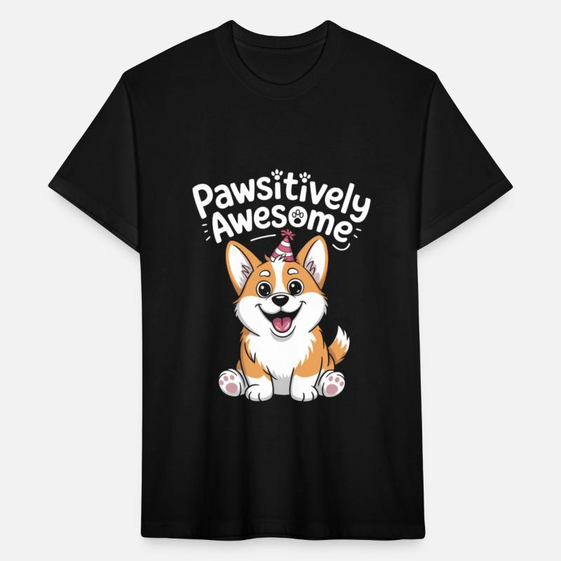 Pawsitively Awesome Corgi Birthday Dog Shirt