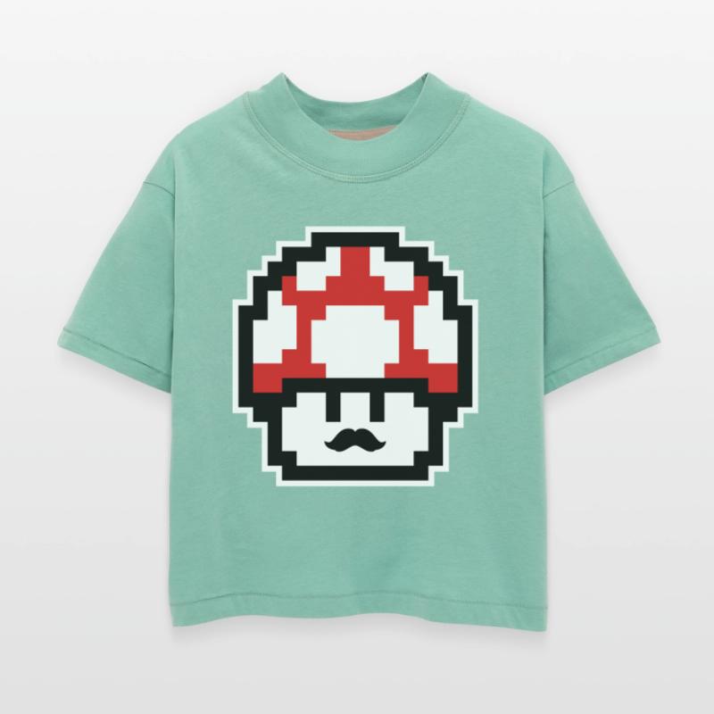 Pixel mushroom with mustache