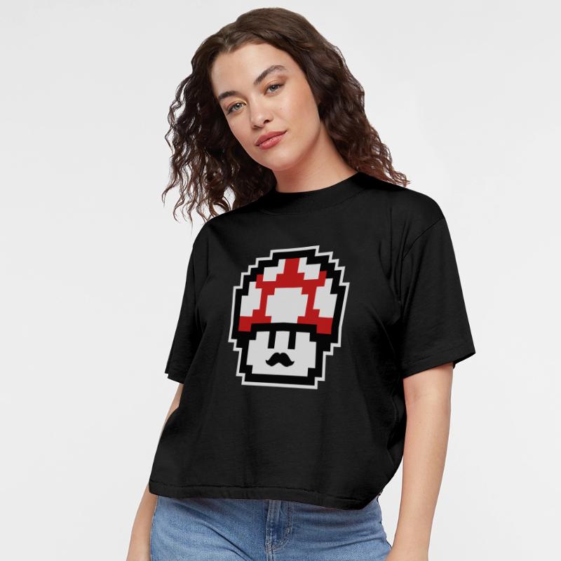 Pixel mushroom with mustache