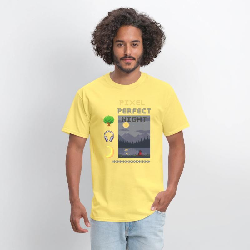 Pixel Perfect Night: Man in Headphones by Lake wit