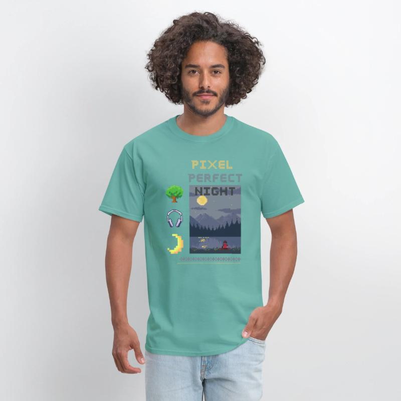 Pixel Perfect Night: Man in Headphones by Lake wit