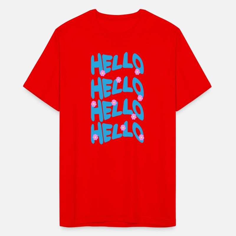Playful Hello Text with Floral Accents