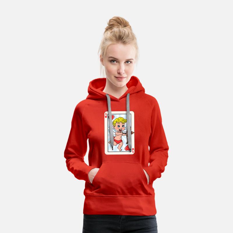 Playing card with cupid