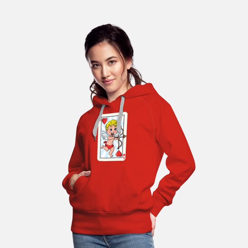 Playing card with cupid