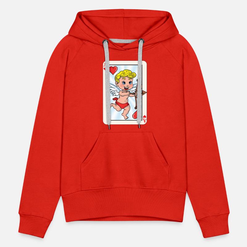 Playing card with cupid