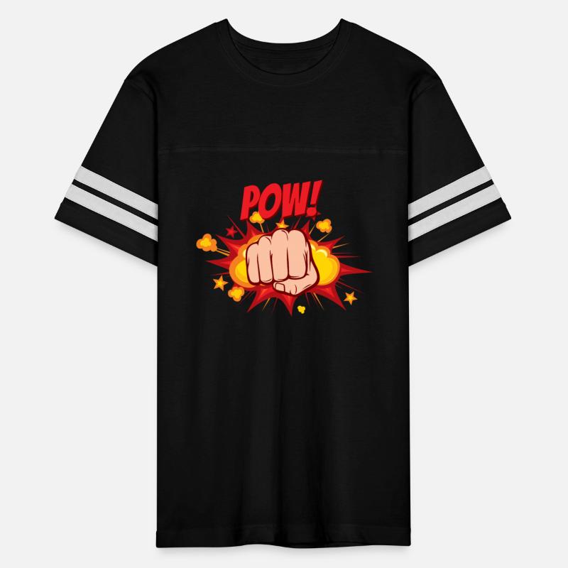 Pow! Hand punching or hitting.