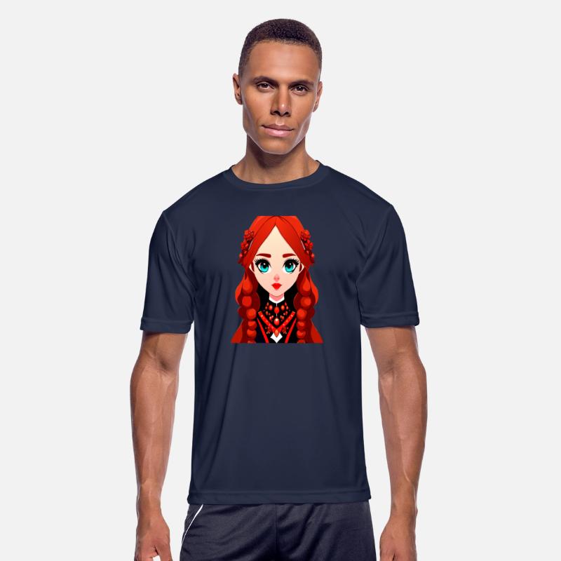 Pretty Ginger Anime Doll Vector Illustration