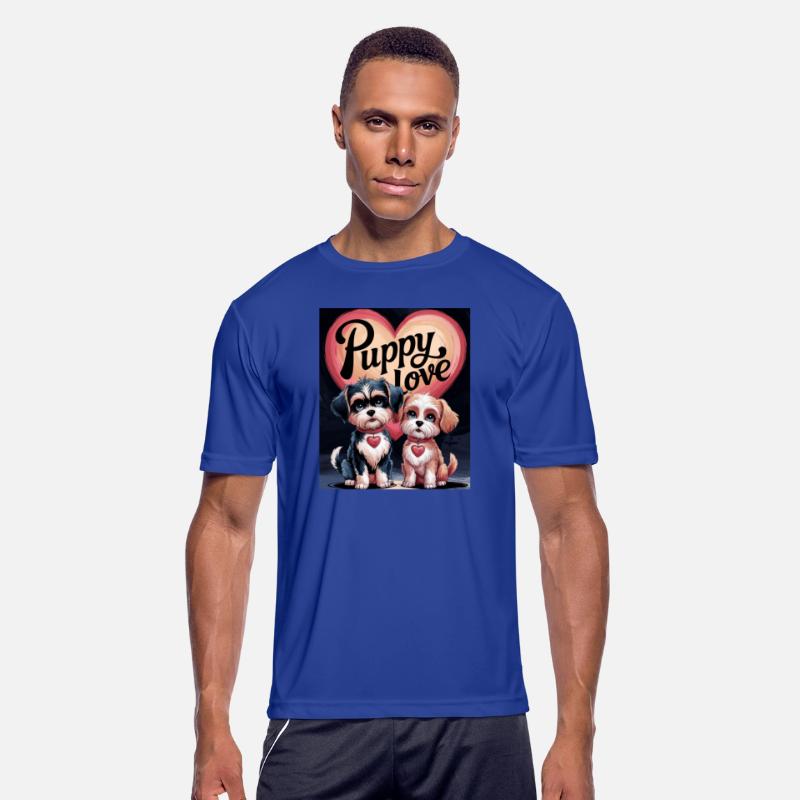 Puppy Love Cute Dogs with Heart Collars Valentine