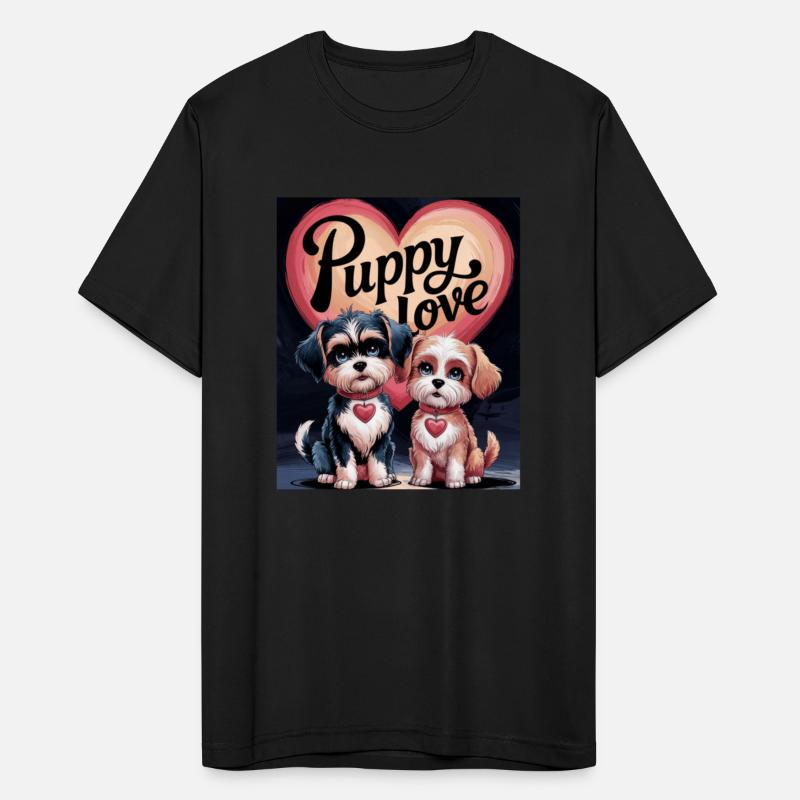 Puppy Love Cute Dogs with Heart Collars Valentine