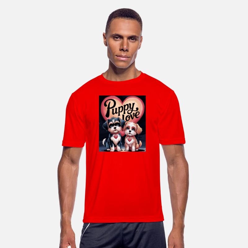 Puppy Love Cute Dogs with Heart Collars Valentine