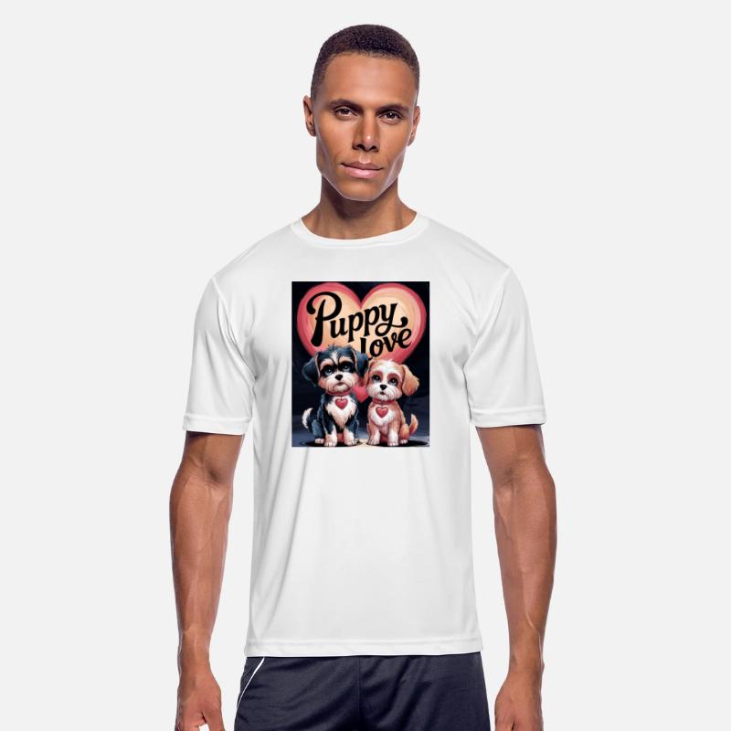 Puppy Love Cute Dogs with Heart Collars Valentine