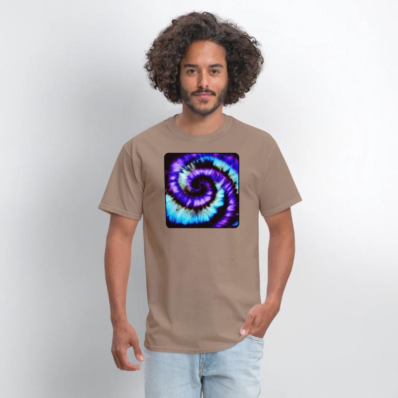 Purple, Blue & Black Tie Dye Spiral