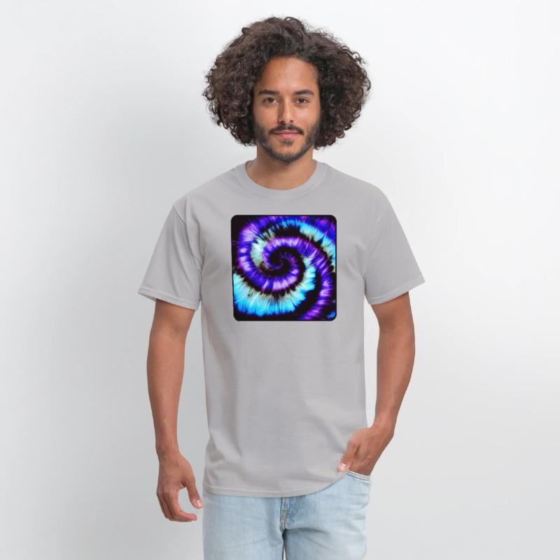 Purple, Blue & Black Tie Dye Spiral