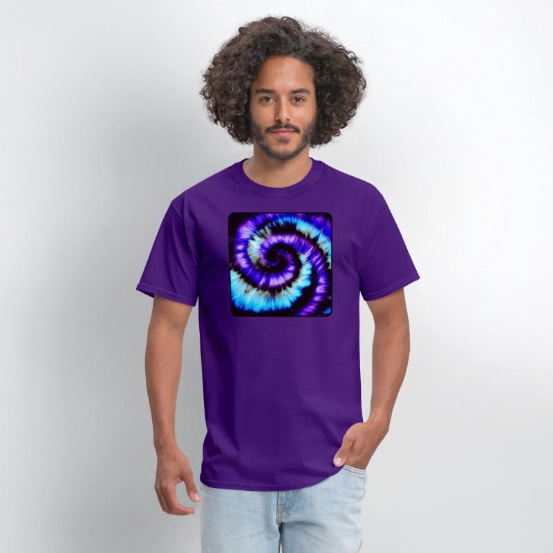 Purple, Blue & Black Tie Dye Spiral