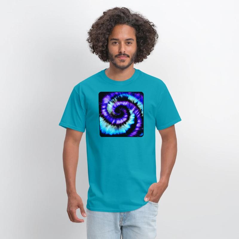 Purple, Blue & Black Tie Dye Spiral