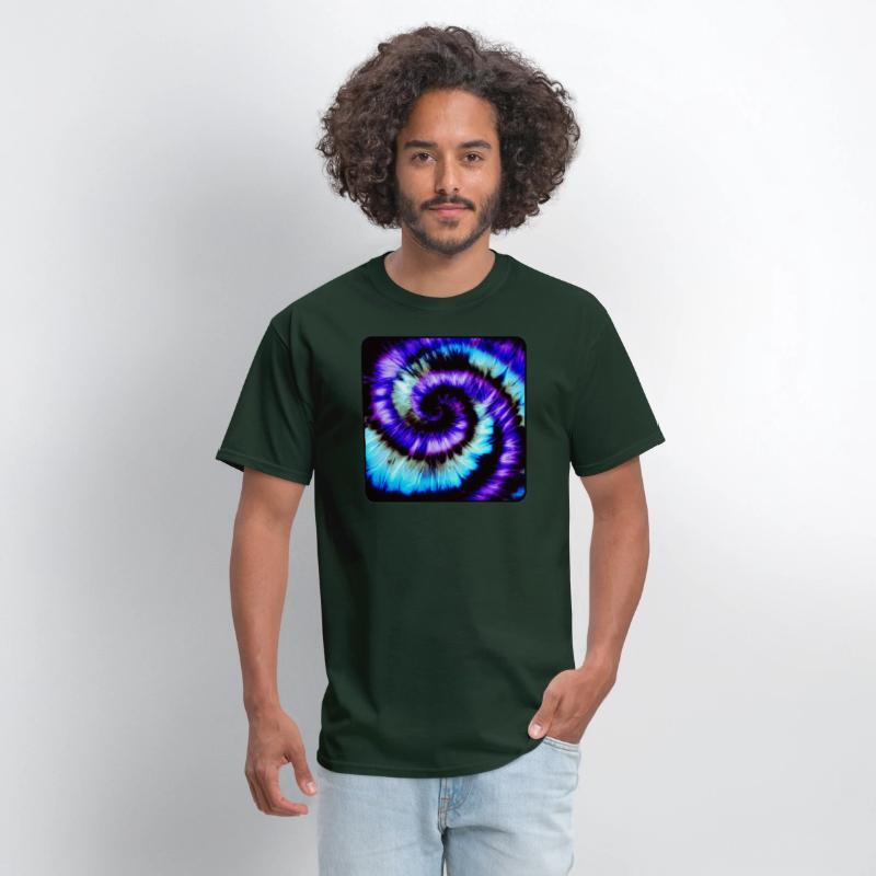 Purple, Blue & Black Tie Dye Spiral