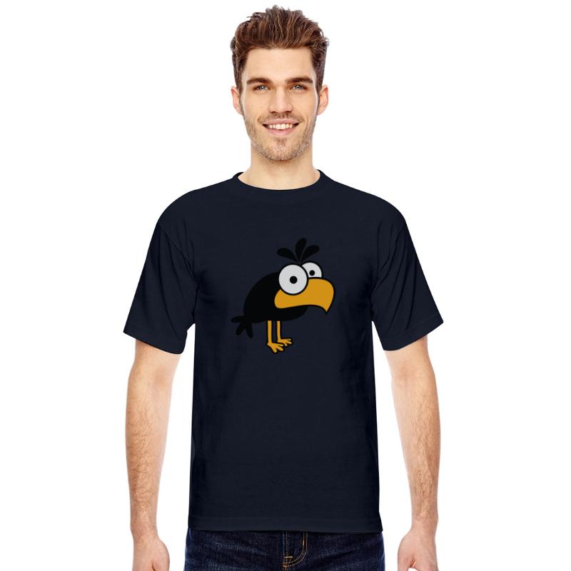 Raven comic bird standing looking funny cartoon