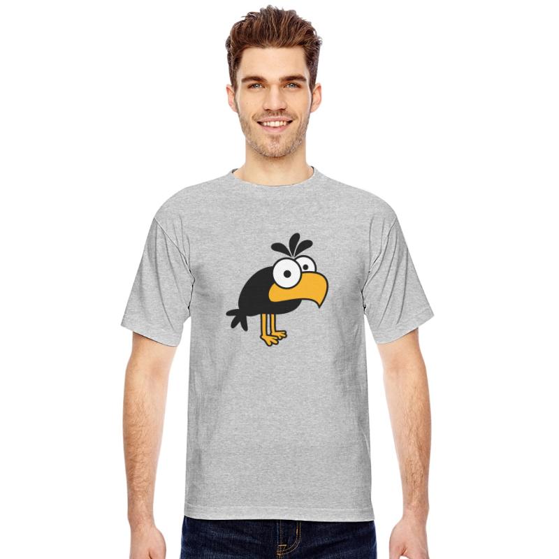 Raven comic bird standing looking funny cartoon