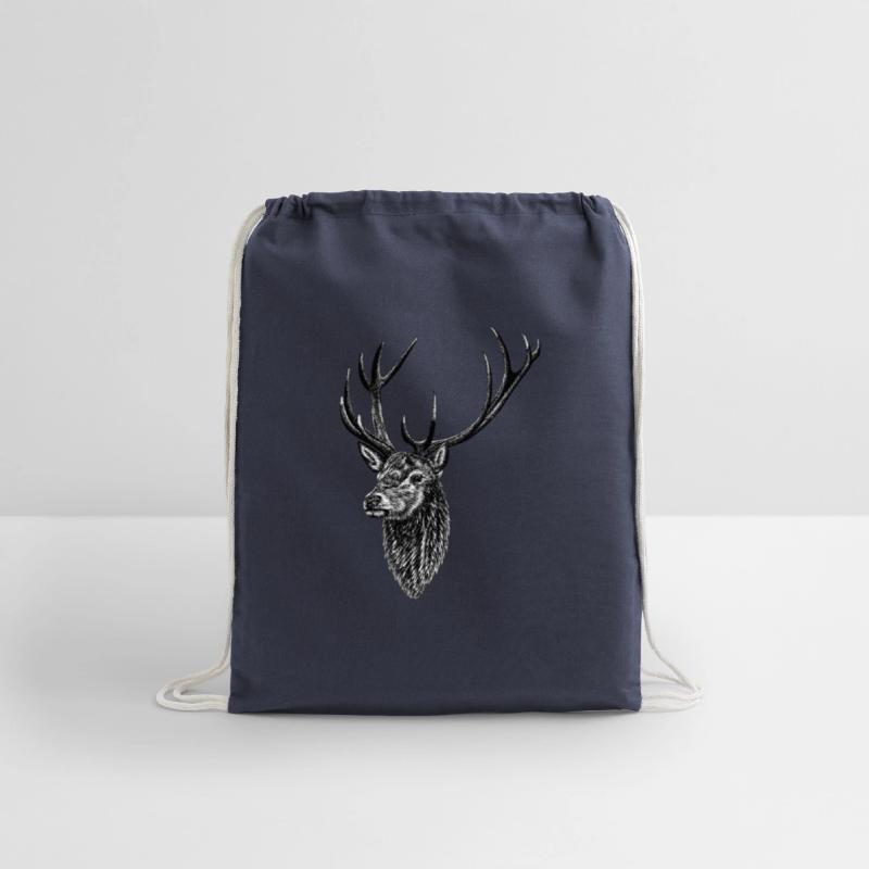 Red deer stag - ink illustration