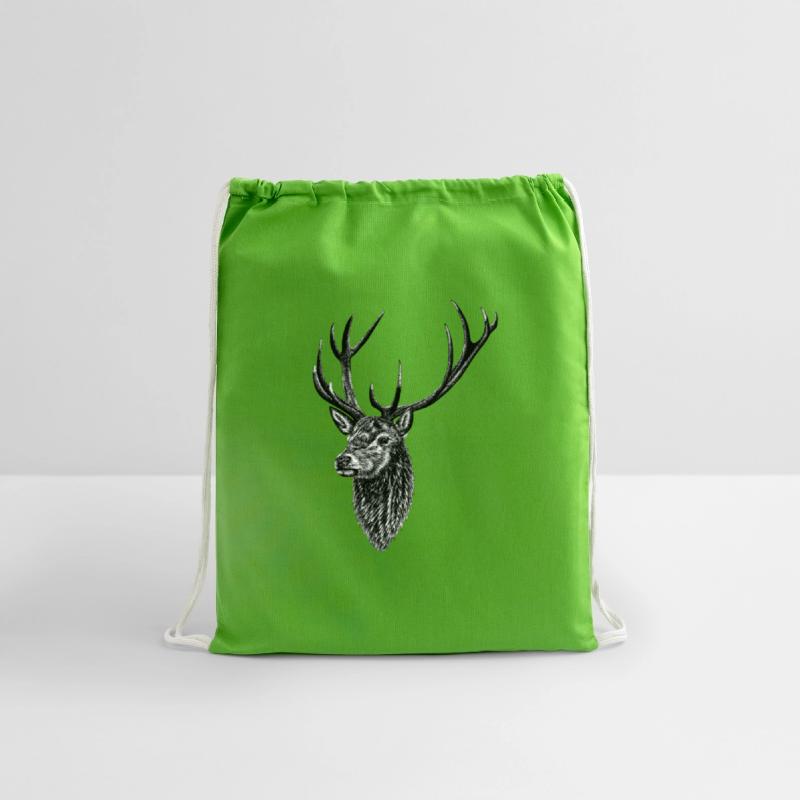 Red deer stag - ink illustration