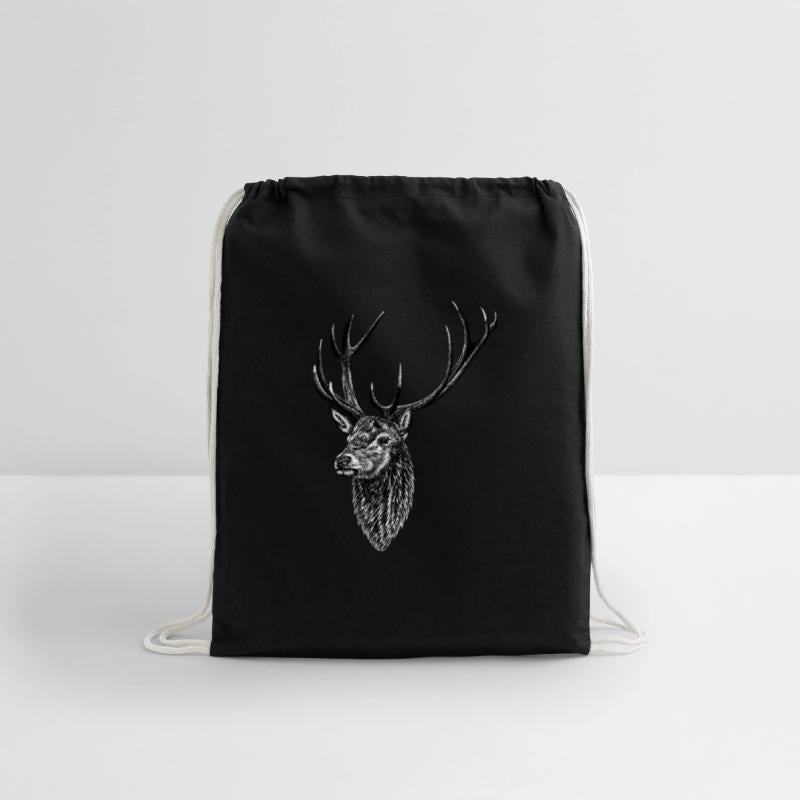 Red deer stag - ink illustration