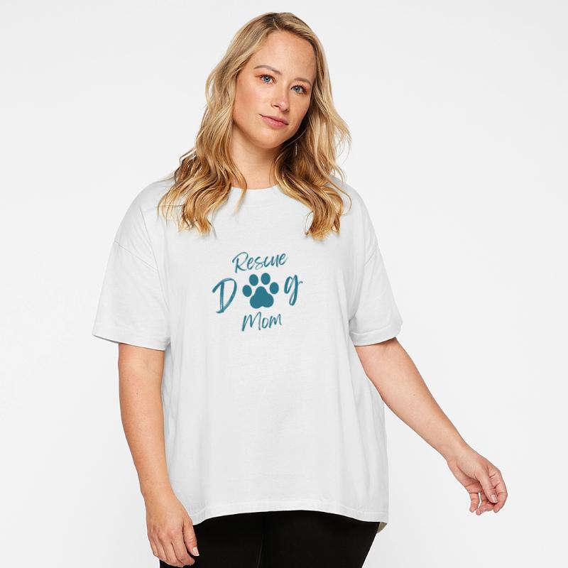 Rescue Dog Mom Design with Paw Print