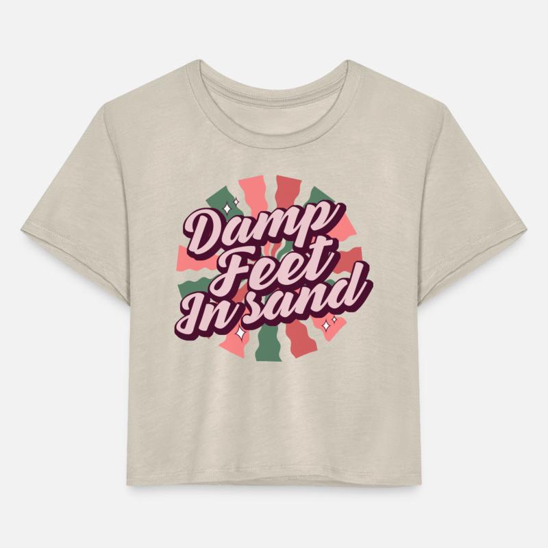 Retro Damp Sandy Feet in Island or Beach Party