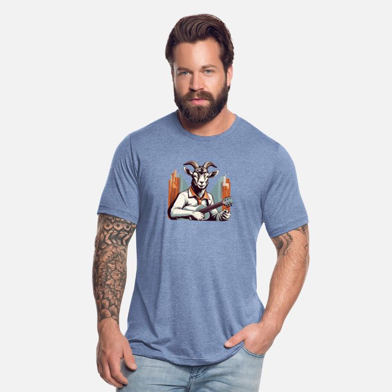 retro goat playing guitar vintage style