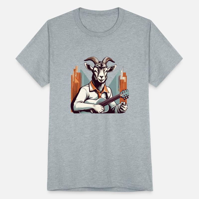 retro goat playing guitar vintage style