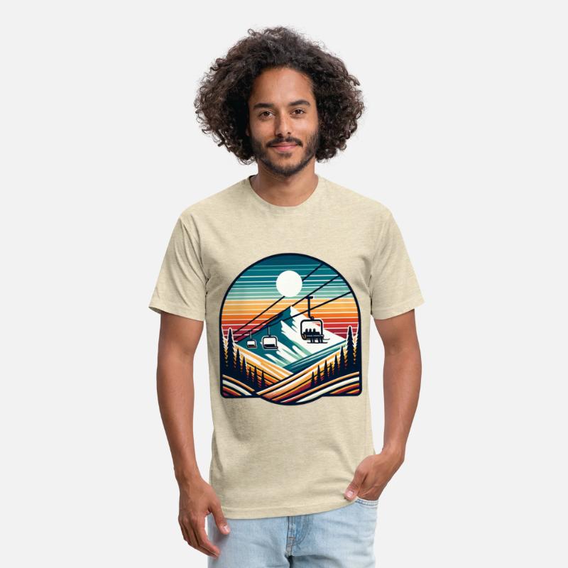 Retro Mountain Ski Lift Adventure Under Sun