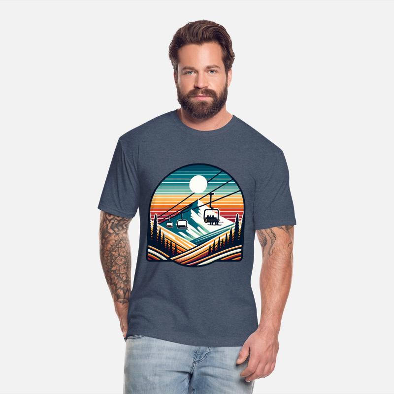 Retro Mountain Ski Lift Adventure Under Sun