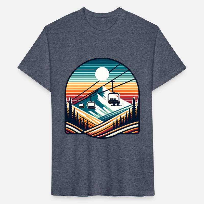 Retro Mountain Ski Lift Adventure Under Sun