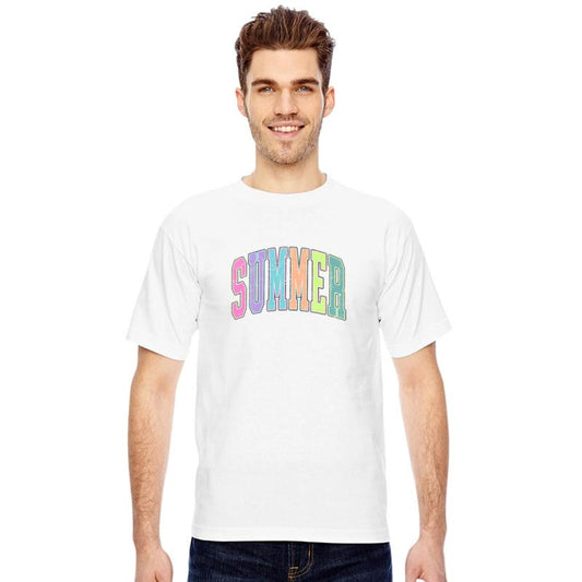 Retro Summer Varsity Distressed Neon