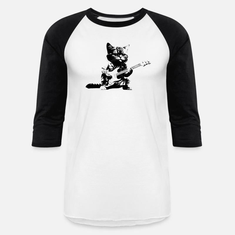 Rocker Cat Playing Guitar Instruments Kitten