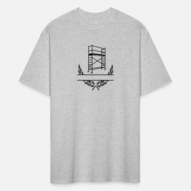 Scaffold with company name space inside laurel wre