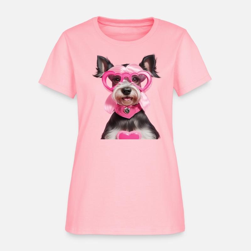 Schnauzer wearing Pink & Silver Heart