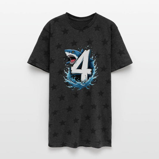 Shark Children Birthday with Number 4 Splash