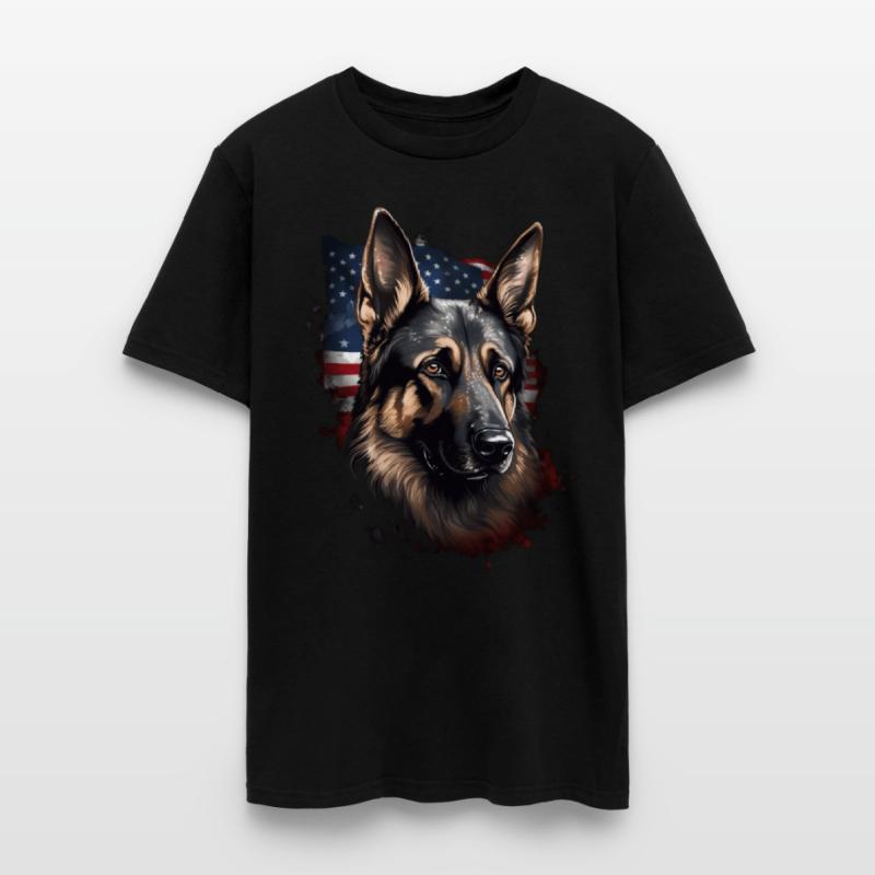 Shepherd Dog American Flag Proud Dog Lover