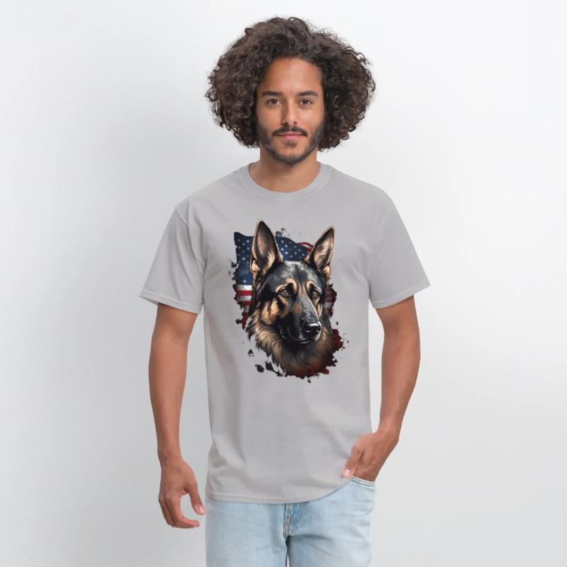 Shepherd Dog American Flag Proud Dog Lover