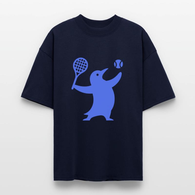 Simple penguin silhouette tennis player sport desi