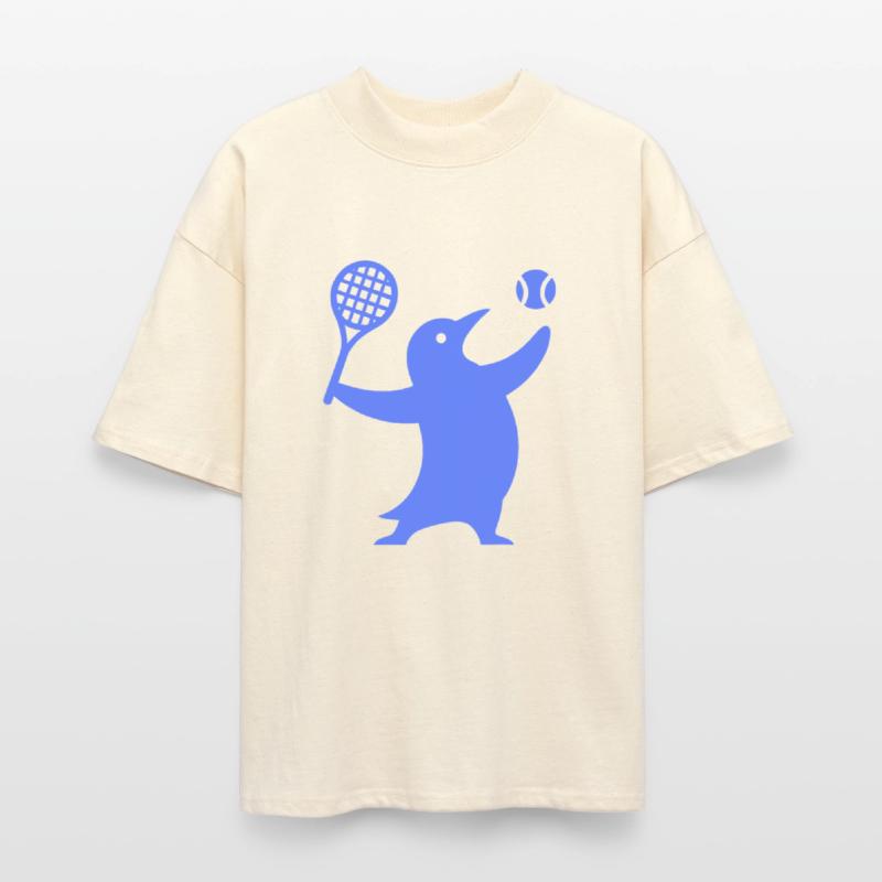 Simple penguin silhouette tennis player sport desi