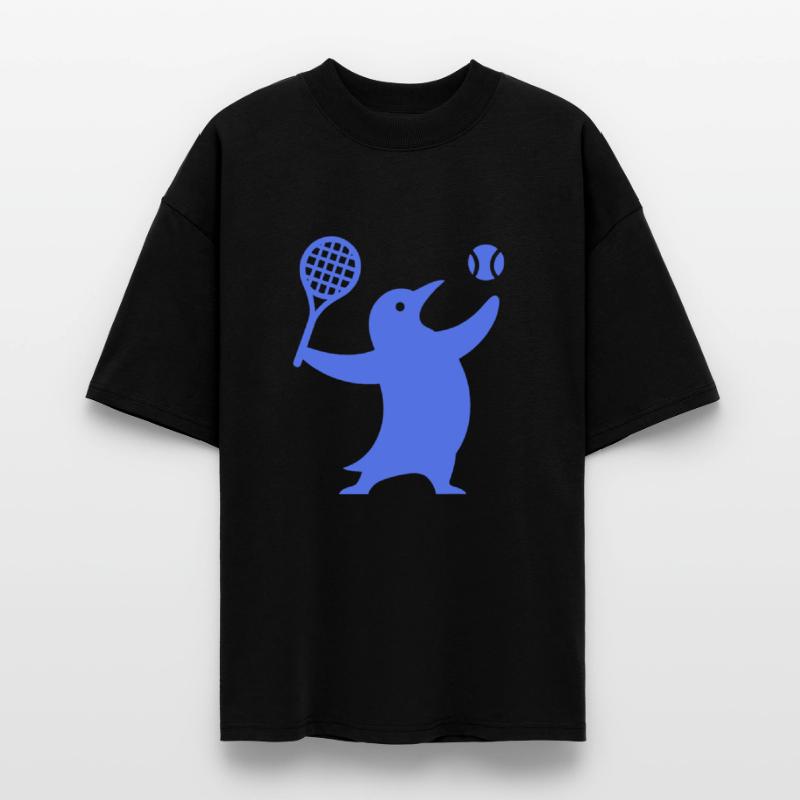 Simple penguin silhouette tennis player sport desi
