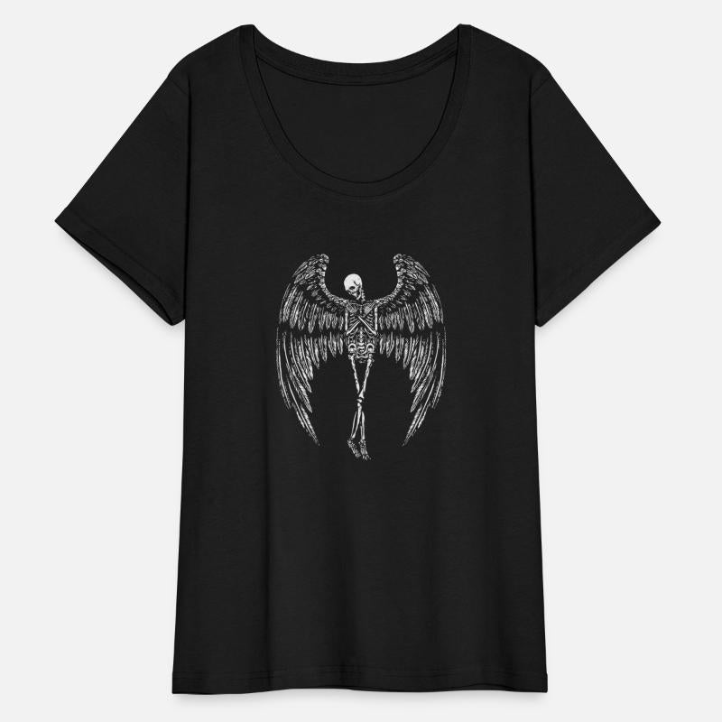 Skeletal Angel with Wings Illustration