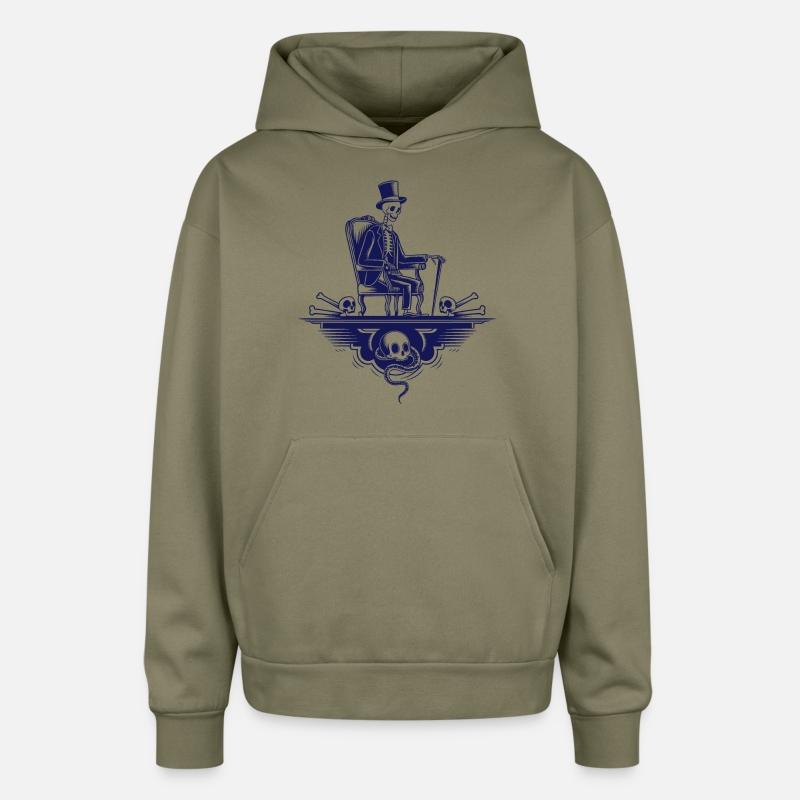 Skeleton Top Hat One Legged In Chair Design Navy