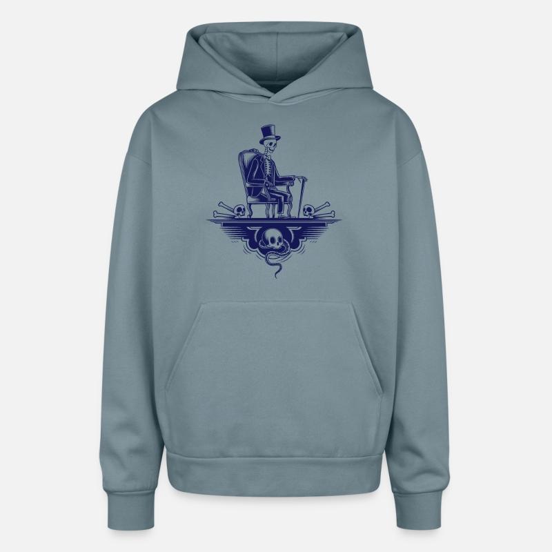 Skeleton Top Hat One Legged In Chair Design Navy