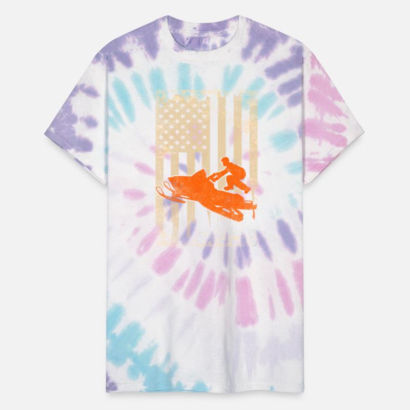 Snowmobile USA Flag Snowmobiling Racing Winter