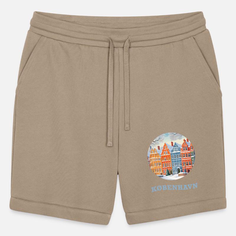 Snowy Copenhagen Denmark, Watercolor Landscape