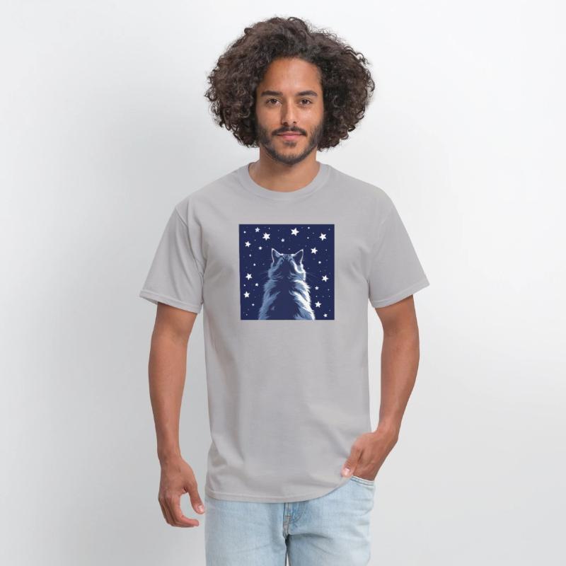 Star Gazer Cat Illustration