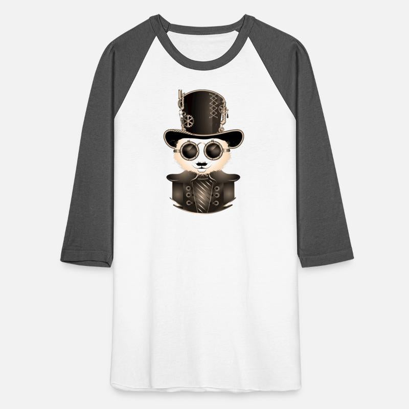 Steampunk Panda with Top Hat & Goggles in Sepia