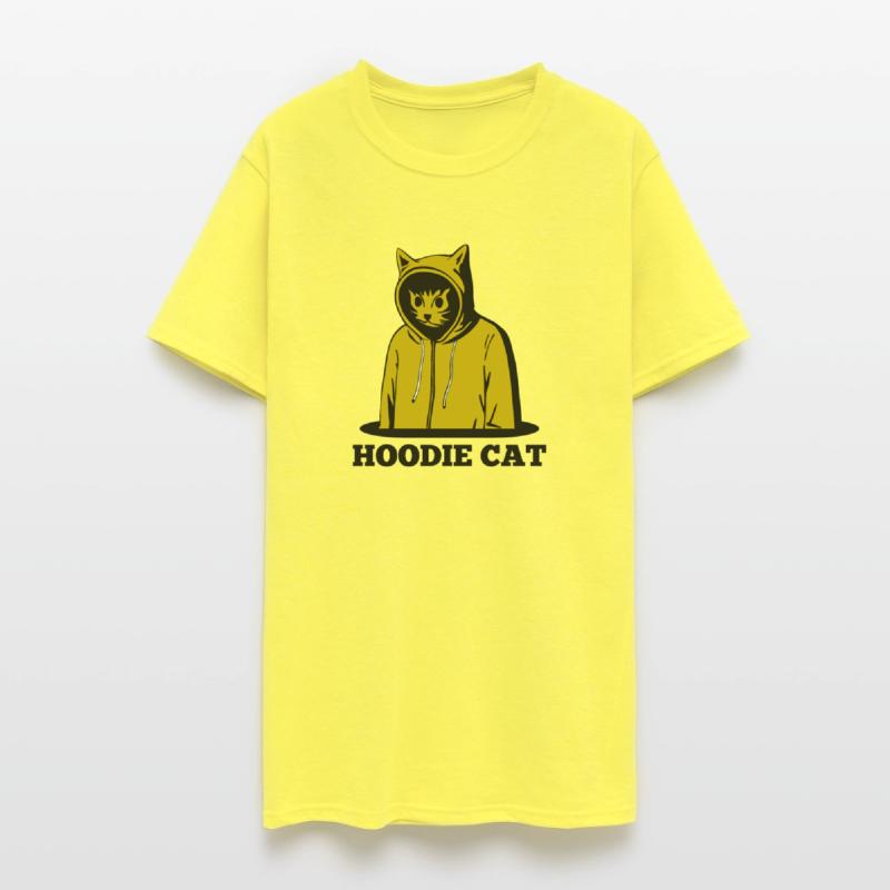 Stylish cat in a yellow hoodie, Swag!